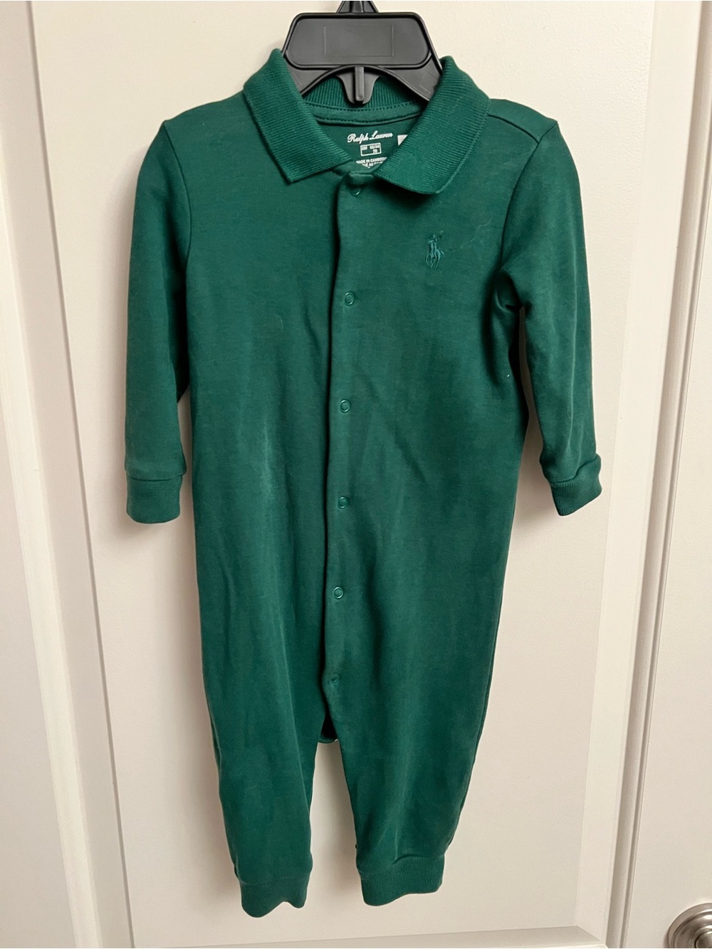 Ralph Lauren Dark Green Polo-Style Baby One-Piece
